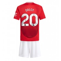 Stroje piłkarskie Manchester United Diogo Dalot #20 Koszulka Podstawowej dla dzieci 2024-25 Krótki Rękaw (+ szorty)